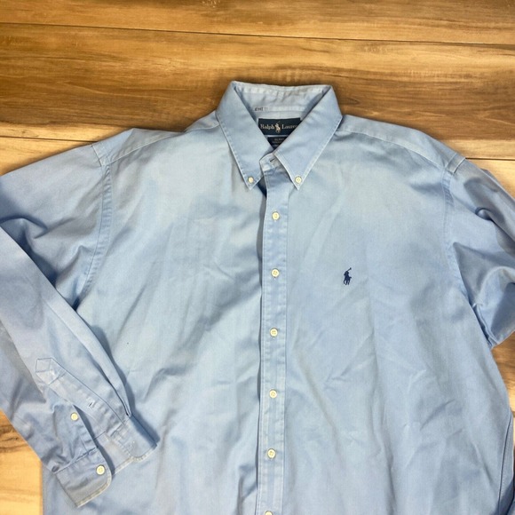 Ralph Lauren Mens Shirt XL Blake Button Down Blue Vintage Long Sleeve - Picture 3 of 9
